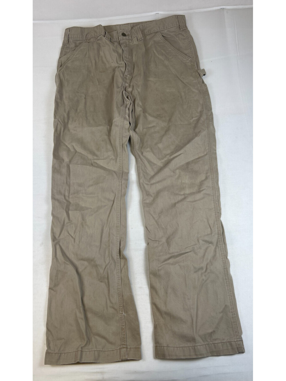 Carhartt B324 FDK Men 38x34 Khaki Relaxed Fit Straight Leg Twill Work Pants